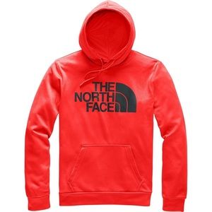 Mens North Face Half Dome Surgent Hoodie. Red with black logo.